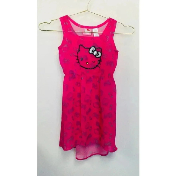 Girls Hello Kitty sleeveless Dress Pink 6/6X - Picture 2 of 11